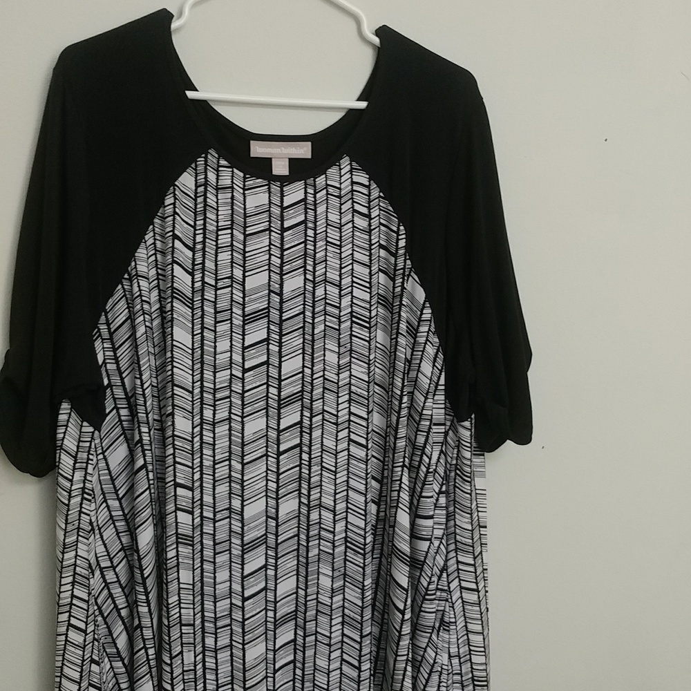 Woman Within white/black dress